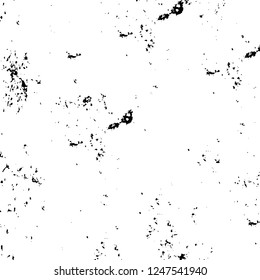 Grunge overlay layer. Abstract black and white vector background. Monochrome vintage surface with dirty pattern in cracks, spots, dots. Old painted wall in dark horror style design