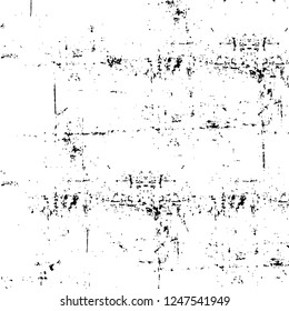 Grunge overlay layer. Abstract black and white vector background. Monochrome vintage surface with dirty pattern in cracks, spots, dots. Old painted wall in dark horror style design