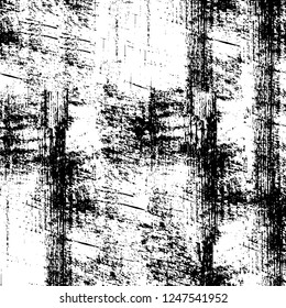 Grunge overlay layer. Abstract black and white vector background. Monochrome vintage surface with dirty pattern in cracks, spots, dots. Old painted wall in dark horror style design