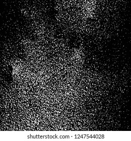 Grunge overlay layer. Abstract black and white vector background. Monochrome vintage surface with dirty pattern in cracks, spots, dots. Old painted wall in dark horror style design