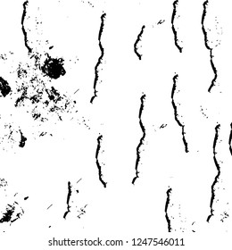 Grunge overlay layer. Abstract black and white vector background. Monochrome vintage surface with dirty pattern in cracks, spots, dots. Old painted wall in dark horror style design