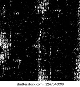 Grunge overlay layer. Abstract black and white vector background. Monochrome vintage surface with dirty pattern in cracks, spots, dots. Old painted wall in dark horror style design