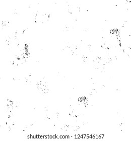 Grunge overlay layer. Abstract black and white vector background. Monochrome vintage surface with dirty pattern in cracks, spots, dots. Old painted wall in dark horror style design