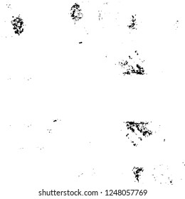 Grunge overlay layer. Abstract black and white vector background. Monochrome vintage surface with dirty pattern in cracks, spots, dots. Old painted wall in dark horror style design