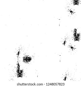 Grunge overlay layer. Abstract black and white vector background. Monochrome vintage surface with dirty pattern in cracks, spots, dots. Old painted wall in dark horror style design