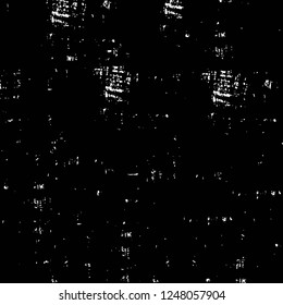 Grunge overlay layer. Abstract black and white vector background. Monochrome vintage surface with dirty pattern in cracks, spots, dots. Old painted wall in dark horror style design
