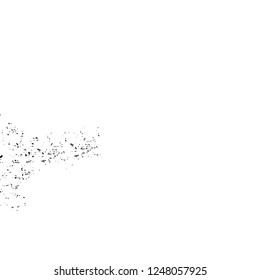 Grunge overlay layer. Abstract black and white vector background. Monochrome vintage surface with dirty pattern in cracks, spots, dots. Old painted wall in dark horror style design