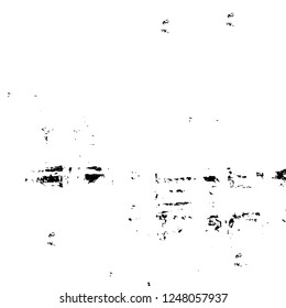 Grunge overlay layer. Abstract black and white vector background. Monochrome vintage surface with dirty pattern in cracks, spots, dots. Old painted wall in dark horror style design
