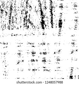Grunge overlay layer. Abstract black and white vector background. Monochrome vintage surface with dirty pattern in cracks, spots, dots. Old painted wall in dark horror style design