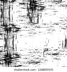 Grunge overlay layer. Abstract black and white vector background. Monochrome vintage surface with dirty pattern in cracks, spots, dots. Old painted wall in dark horror style design