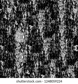 Grunge overlay layer. Abstract black and white vector background. Monochrome vintage surface with dirty pattern in cracks, spots, dots. Old painted wall in dark horror style design