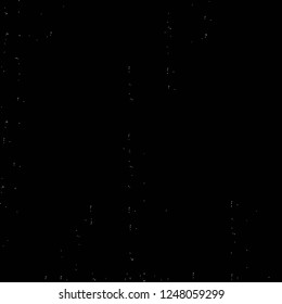 Grunge overlay layer. Abstract black and white vector background. Monochrome vintage surface with dirty pattern in cracks, spots, dots. Old painted wall in dark horror style design