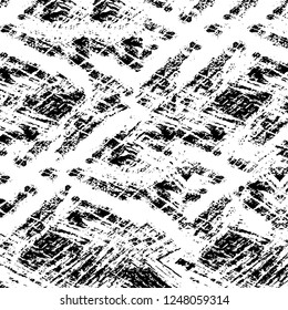 Grunge overlay layer. Abstract black and white vector background. Monochrome vintage surface with dirty pattern in cracks, spots, dots. Old painted wall in dark horror style design