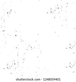 Grunge overlay layer. Abstract black and white vector background. Monochrome vintage surface with dirty pattern in cracks, spots, dots. Old painted wall in dark horror style design