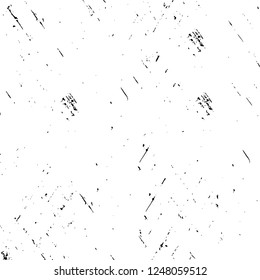 Grunge overlay layer. Abstract black and white vector background. Monochrome vintage surface with dirty pattern in cracks, spots, dots. Old painted wall in dark horror style design