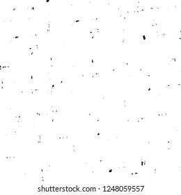 Grunge overlay layer. Abstract black and white vector background. Monochrome vintage surface with dirty pattern in cracks, spots, dots. Old painted wall in dark horror style design