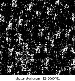 Grunge overlay layer. Abstract black and white vector background. Monochrome vintage surface with dirty pattern in cracks, spots, dots. Old painted wall in dark horror style design