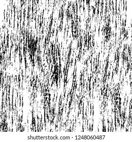Grunge overlay layer. Abstract black and white vector background. Monochrome vintage surface with dirty pattern in cracks, spots, dots. Old painted wall in dark horror style design