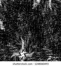 Grunge overlay layer. Abstract black and white vector background. Monochrome vintage surface with dirty pattern in cracks, spots, dots. Old painted wall in dark horror style design
