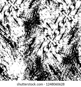 Grunge overlay layer. Abstract black and white vector background. Monochrome vintage surface with dirty pattern in cracks, spots, dots. Old painted wall in dark horror style design
