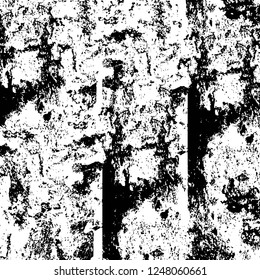 Grunge overlay layer. Abstract black and white vector background. Monochrome vintage surface with dirty pattern in cracks, spots, dots. Old painted wall in dark horror style design