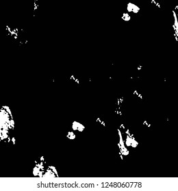 Grunge overlay layer. Abstract black and white vector background. Monochrome vintage surface with dirty pattern in cracks, spots, dots. Old painted wall in dark horror style design