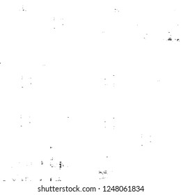 Grunge overlay layer. Abstract black and white vector background. Monochrome vintage surface with dirty pattern in cracks, spots, dots. Old painted wall in dark horror style design