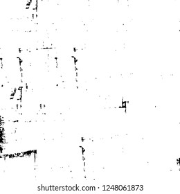 Grunge overlay layer. Abstract black and white vector background. Monochrome vintage surface with dirty pattern in cracks, spots, dots. Old painted wall in dark horror style design