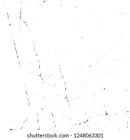 Grunge overlay layer. Abstract black and white vector background. Monochrome vintage surface with dirty pattern in cracks, spots, dots. Old painted wall in dark horror style design