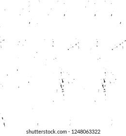 Grunge overlay layer. Abstract black and white vector background. Monochrome vintage surface with dirty pattern in cracks, spots, dots. Old painted wall in dark horror style design