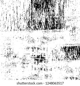 Grunge overlay layer. Abstract black and white vector background. Monochrome vintage surface with dirty pattern in cracks, spots, dots. Old painted wall in dark horror style design
