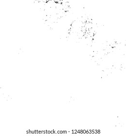 Grunge overlay layer. Abstract black and white vector background. Monochrome vintage surface with dirty pattern in cracks, spots, dots. Old painted wall in dark horror style design