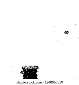 Grunge overlay layer. Abstract black and white vector background. Monochrome vintage surface with dirty pattern in cracks, spots, dots. Old painted wall in dark horror style design