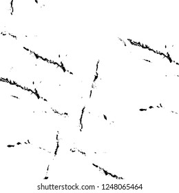 Grunge overlay layer. Abstract black and white vector background. Monochrome vintage surface with dirty pattern in cracks, spots, dots. Old painted wall in dark horror style design