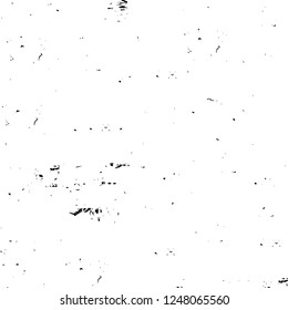 Grunge overlay layer. Abstract black and white vector background. Monochrome vintage surface with dirty pattern in cracks, spots, dots. Old painted wall in dark horror style design