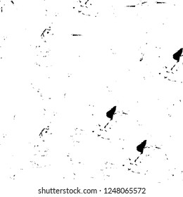 Grunge overlay layer. Abstract black and white vector background. Monochrome vintage surface with dirty pattern in cracks, spots, dots. Old painted wall in dark horror style design