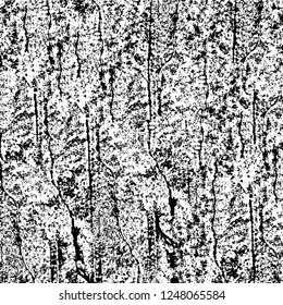 Grunge overlay layer. Abstract black and white vector background. Monochrome vintage surface with dirty pattern in cracks, spots, dots. Old painted wall in dark horror style design