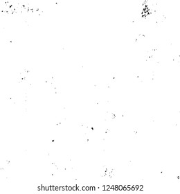 Grunge overlay layer. Abstract black and white vector background. Monochrome vintage surface with dirty pattern in cracks, spots, dots. Old painted wall in dark horror style design