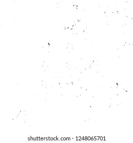 Grunge overlay layer. Abstract black and white vector background. Monochrome vintage surface with dirty pattern in cracks, spots, dots. Old painted wall in dark horror style design