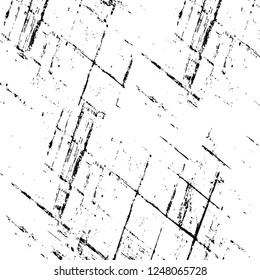 Grunge overlay layer. Abstract black and white vector background. Monochrome vintage surface with dirty pattern in cracks, spots, dots. Old painted wall in dark horror style design
