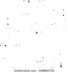 Grunge overlay layer. Abstract black and white vector background. Monochrome vintage surface with dirty pattern in cracks, spots, dots. Old painted wall in dark horror style design