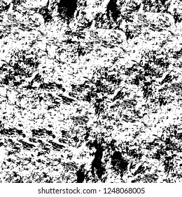 Grunge overlay layer. Abstract black and white vector background. Monochrome vintage surface with dirty pattern in cracks, spots, dots. Old painted wall in dark horror style design