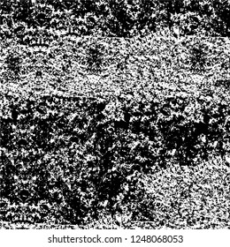 Grunge overlay layer. Abstract black and white vector background. Monochrome vintage surface with dirty pattern in cracks, spots, dots. Old painted wall in dark horror style design