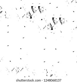 Grunge overlay layer. Abstract black and white vector background. Monochrome vintage surface with dirty pattern in cracks, spots, dots. Old painted wall in dark horror style design