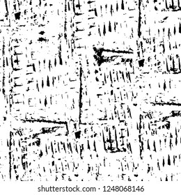 Grunge overlay layer. Abstract black and white vector background. Monochrome vintage surface with dirty pattern in cracks, spots, dots. Old painted wall in dark horror style design