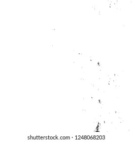 Grunge overlay layer. Abstract black and white vector background. Monochrome vintage surface with dirty pattern in cracks, spots, dots. Old painted wall in dark horror style design