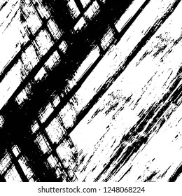 Grunge overlay layer. Abstract black and white vector background. Monochrome vintage surface with dirty pattern in cracks, spots, dots. Old painted wall in dark horror style design