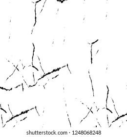 Grunge overlay layer. Abstract black and white vector background. Monochrome vintage surface with dirty pattern in cracks, spots, dots. Old painted wall in dark horror style design