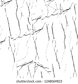 Grunge overlay layer. Abstract black and white vector background. Monochrome vintage surface with dirty pattern in cracks, spots, dots. Old painted wall in dark horror style design