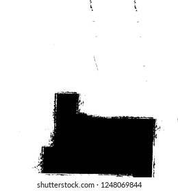 Grunge overlay layer. Abstract black and white vector background. Monochrome vintage surface with dirty pattern in cracks, spots, dots. Old painted wall in dark horror style design